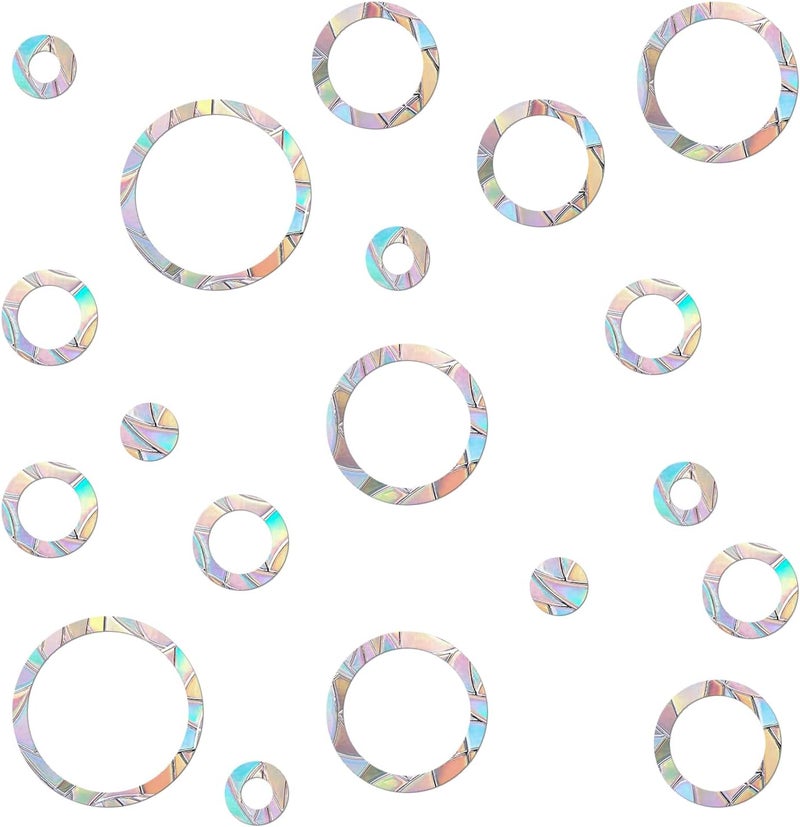 EACILLES 90 Pieces Static Window Clings Anti Collision Window Decals for Bird Strikes, Glass Door Window Stickers, Stop Birds Flying into Windows, Ring Style - Image 1